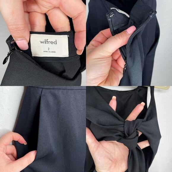 Aritzia Wilfred Ecoulement Sleeveless Cropped Wide Leg Tie Back Jumpsuit Size 2 - Picture 12 of 14